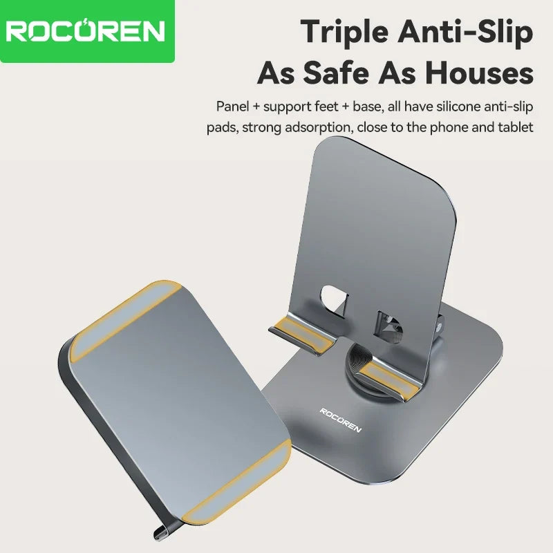 Rocoren 360° Foldable Metal Desk Phone & Tablet Stand