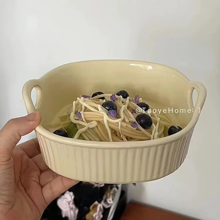 Ceramic Air Fryer Baking Bowl – Heat-Resistant Square Dish