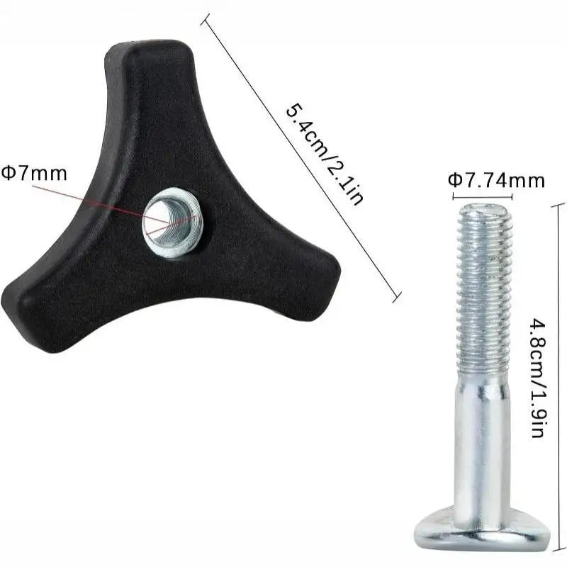 Plastic Triangle Knob Nut & Bolt Set for Lawn Mowers | DIY
