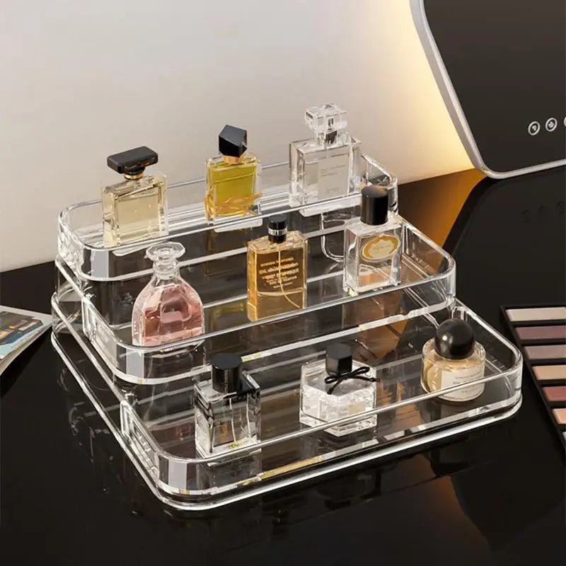 Multi-Layer Clear Makeup Organizer | Dustproof Cosmetic Storage