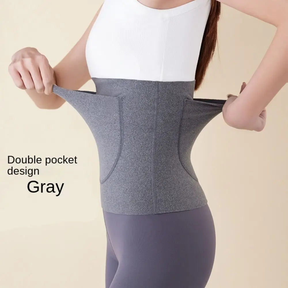Women's Thermal Waist Belt – Double Pocket Belly Warmer Shaper