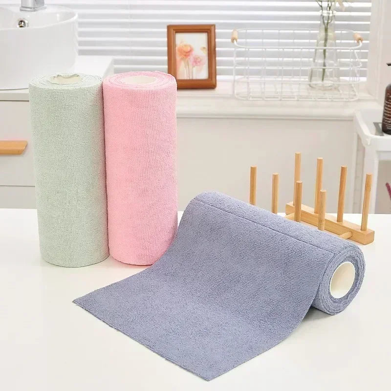 Reusable Microfiber Cleaning Cloths – 20-Sheet Roll | Kitchen