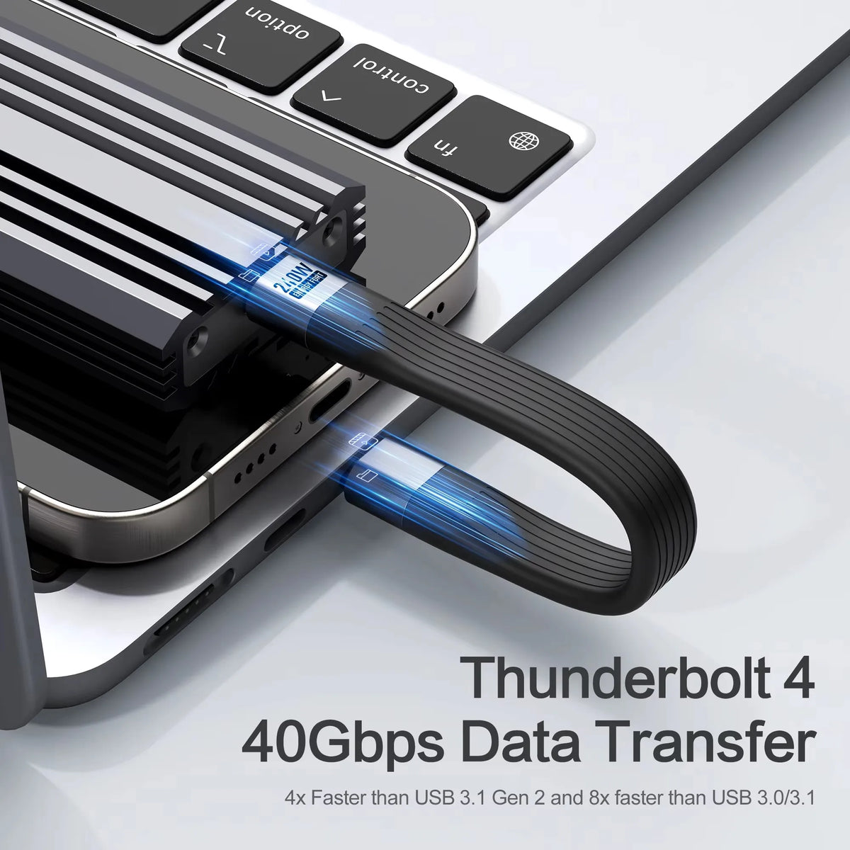 USB4 240W 40Gbps USB-C Keychain Cable – 8K Fast Charge