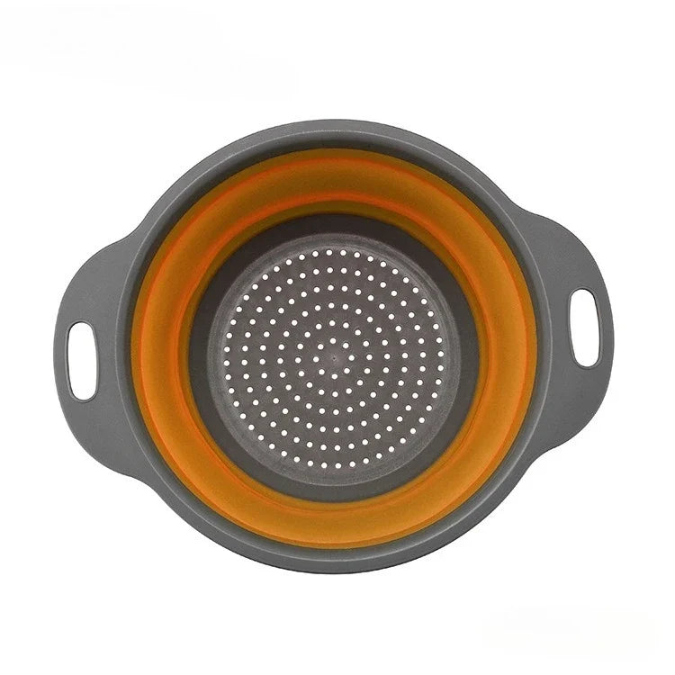 Collapsible Silicone Drain Basket – Foldable Fruit & Veggie Strainer