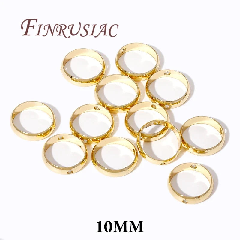Brass Circle Frame Spacer Beads – 14K/18K Gold Plated DIY