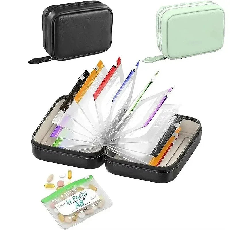 Weekly Pill Organizer Pouch Set – 7/14 Waterproof Pouches