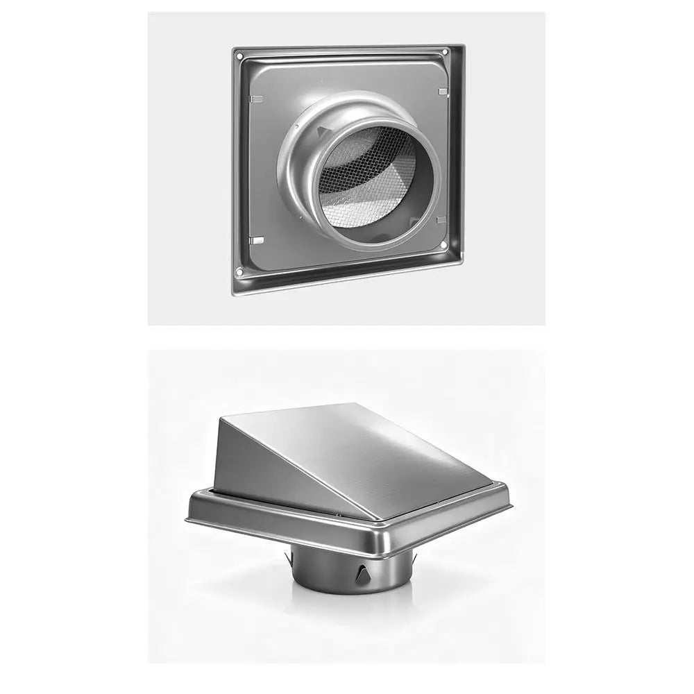 Square Stainless Steel Air Vent 4" 5" 6" – Ducting Outlet Cover