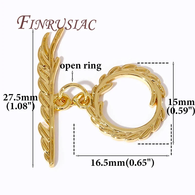 18K Gold Plated Toggle Clasp – Brass OT Connector for DIY Jewelry