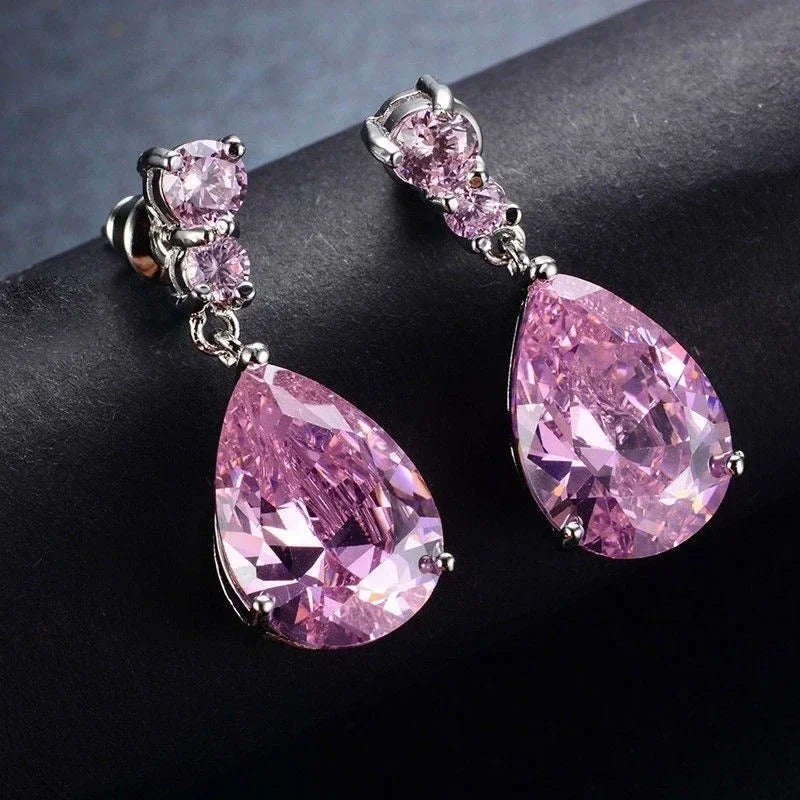 Women's Crystal Teardrop Drop Earrings – Wedding & Party Jewelry