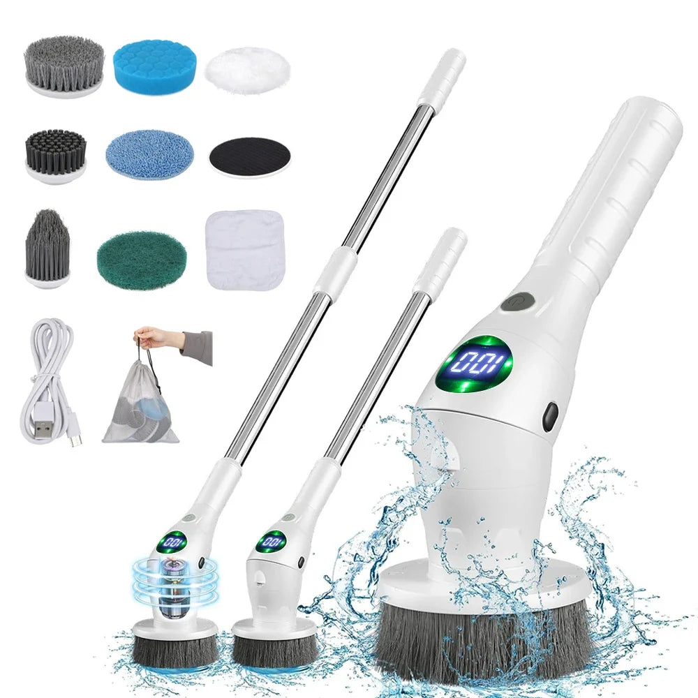 Raugee 8-in-1 Cordless Electric Spin Scrubber Cleaning Brush