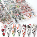 10pcs Asian Ink Art Nail Foil Stickers – Koi, Crane & Bamboo