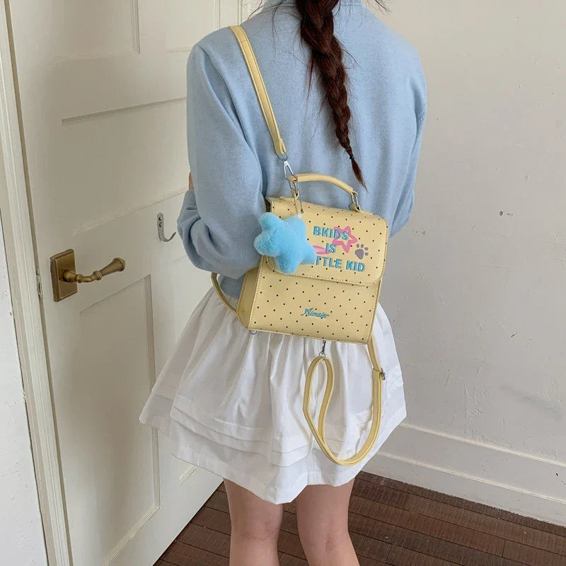 Mint Green Polka Dot Mini Backpack for Women | Travel Bag