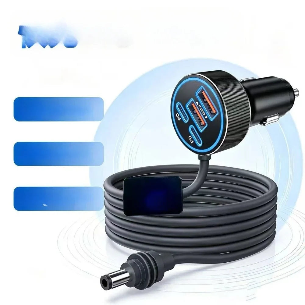 HpLive 30V Waterproof Car Charger 5-Port PD & QC 3.0 Display