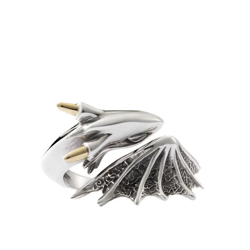 Vintage Punk Dragon Snake Tiger Adjustable Ring | Unisex