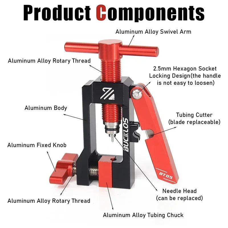 2-in-1 Bike Hydraulic Brake Hose Cutter & Olive Insert Tool