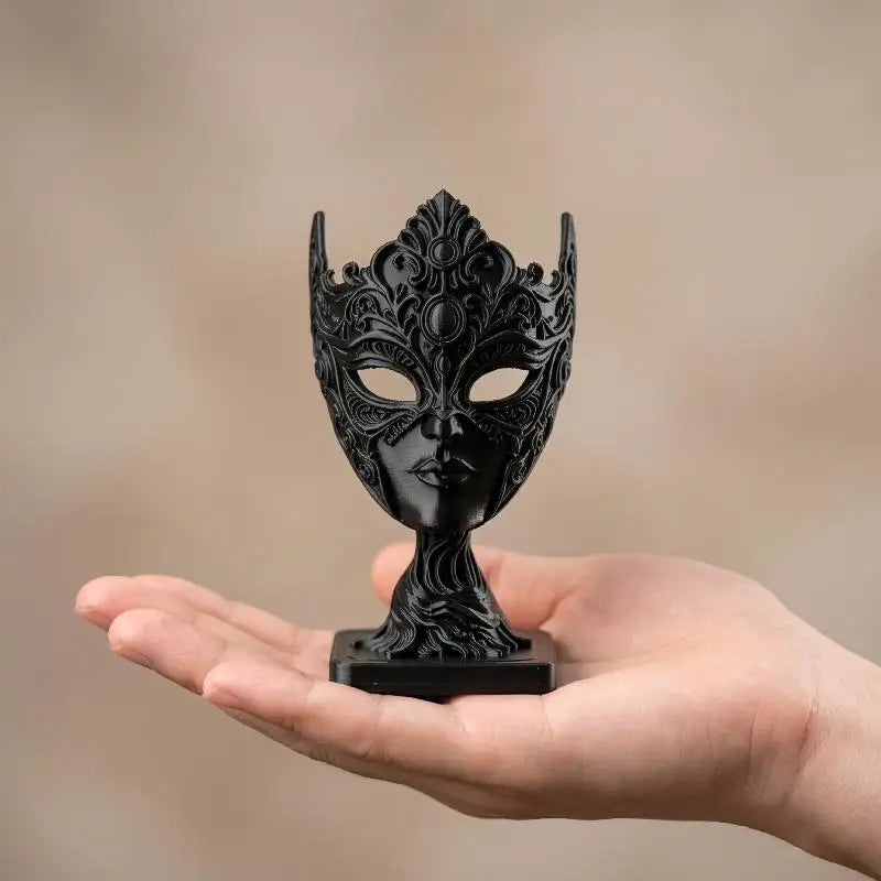 Vintage Gothic Woman Mask Sculpture | 3D Printed Dark Art Décor