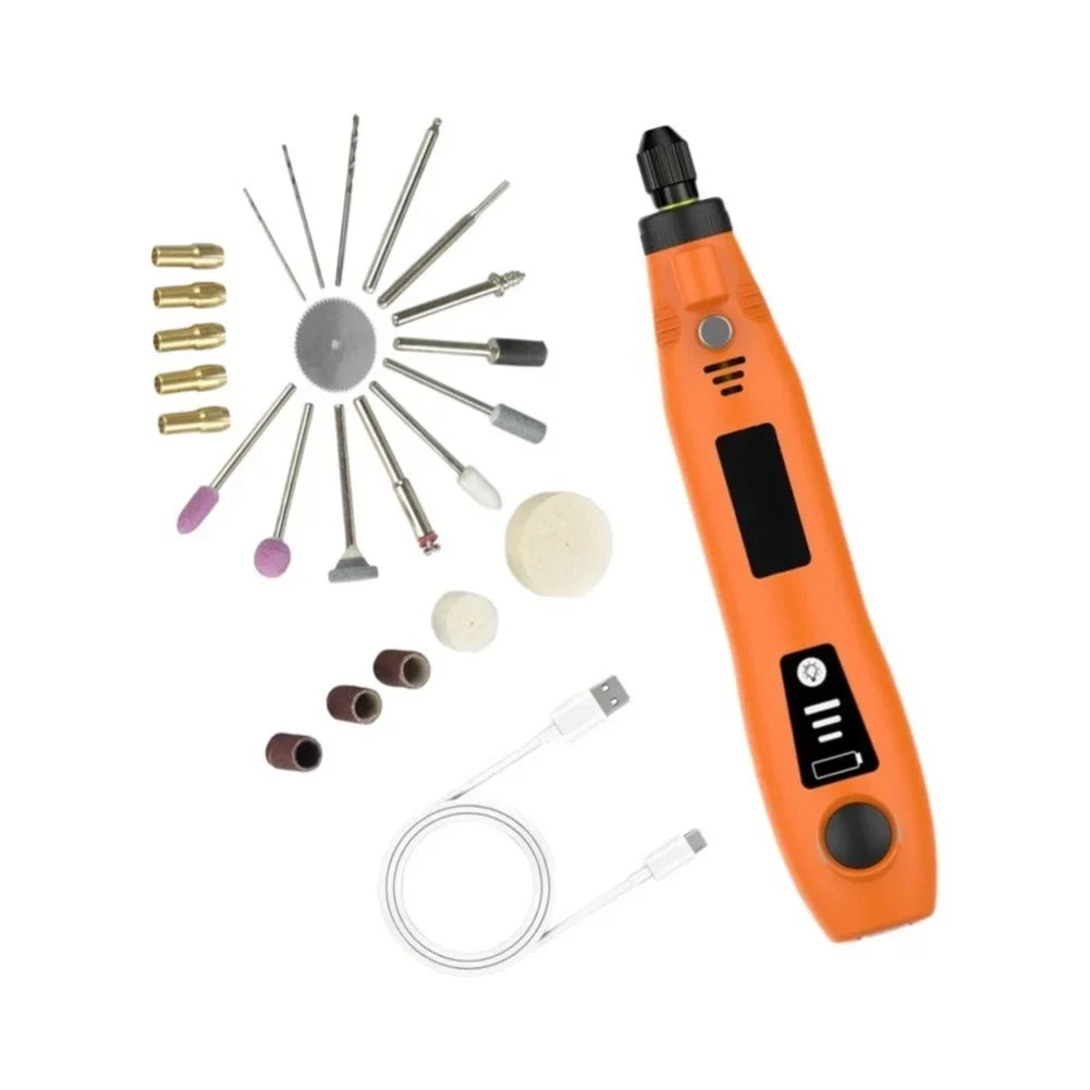 DAZZLEEX Cordless USB Rotary Tool 3-Speed Grinder & Carver Kit