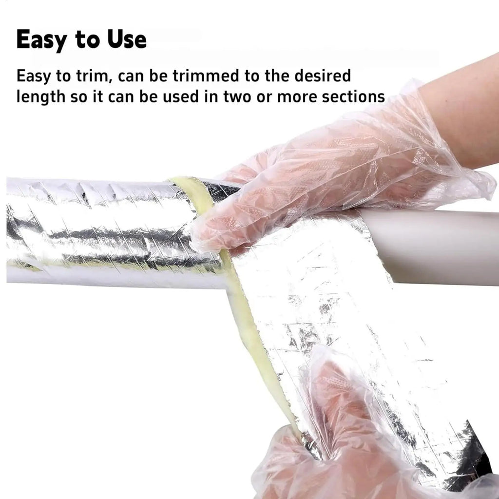 Pipe Insulation Wrap 32.8 Ft – Fireproof Glass Wool HVAC Roll
