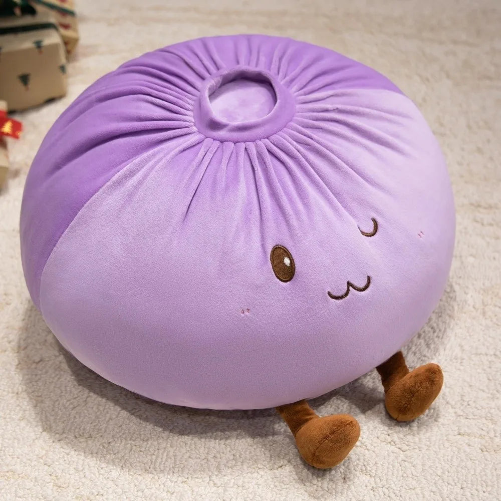 Steamed Bun Dumpling Plush Pillow – Soft Kawaii Stuffed Toy