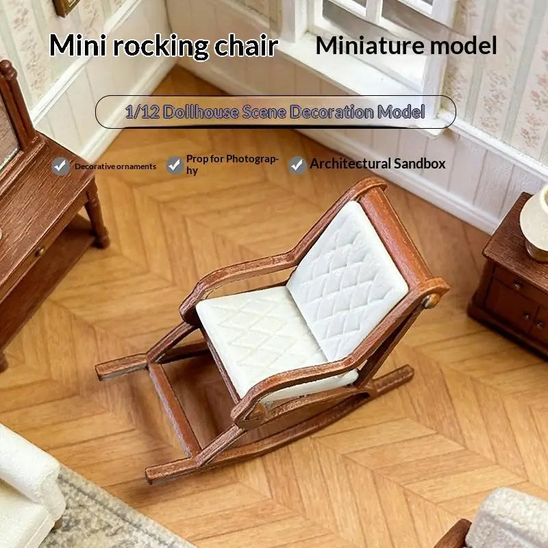 1:12 Miniature Rocking Chair Dollhouse Furniture & Photo Prop