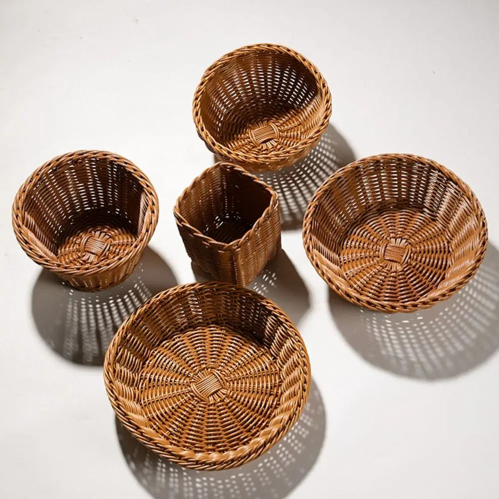 Handwoven Wicker Serving Baskets – 10 Styles | Rattan-Look