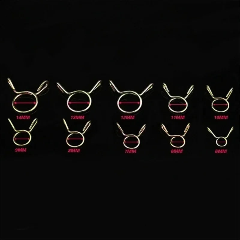 250/126PCS Spring Hose Clips 5–14mm Fuel Pipe Clamps Motorcycle