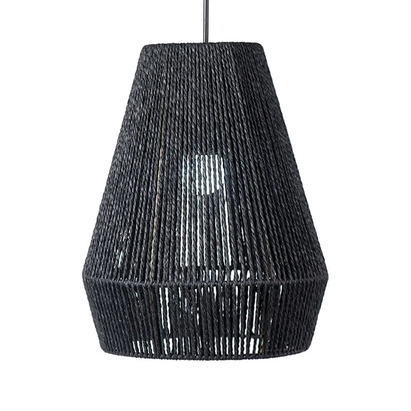 Handwoven Rattan Pendant Light Shade | Farmhouse Basket Lamp