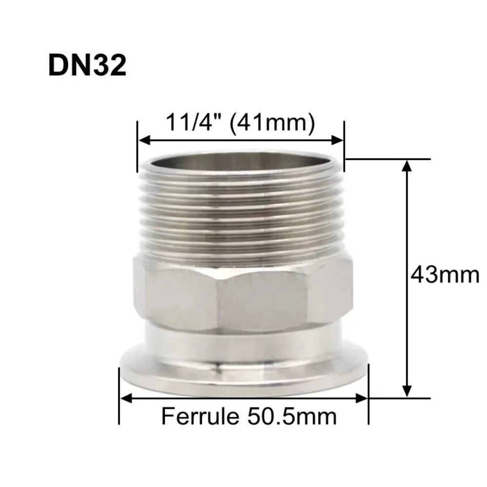 SS304 Stainless Steel Internal Thread Ferrule Clamp Fitting DN8-DN50