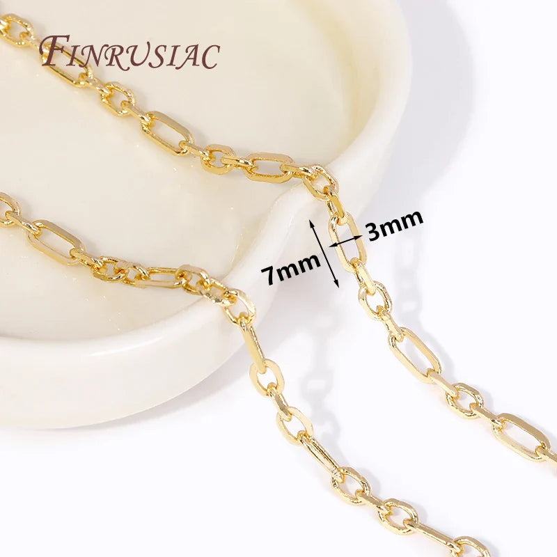 18K Gold Plated Long Oval Necklace Chain | DIY Jewelry Making