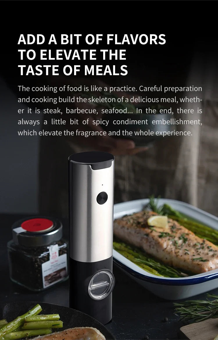 CLITON Electric Salt & Pepper Grinder Set | USB Rechargeable