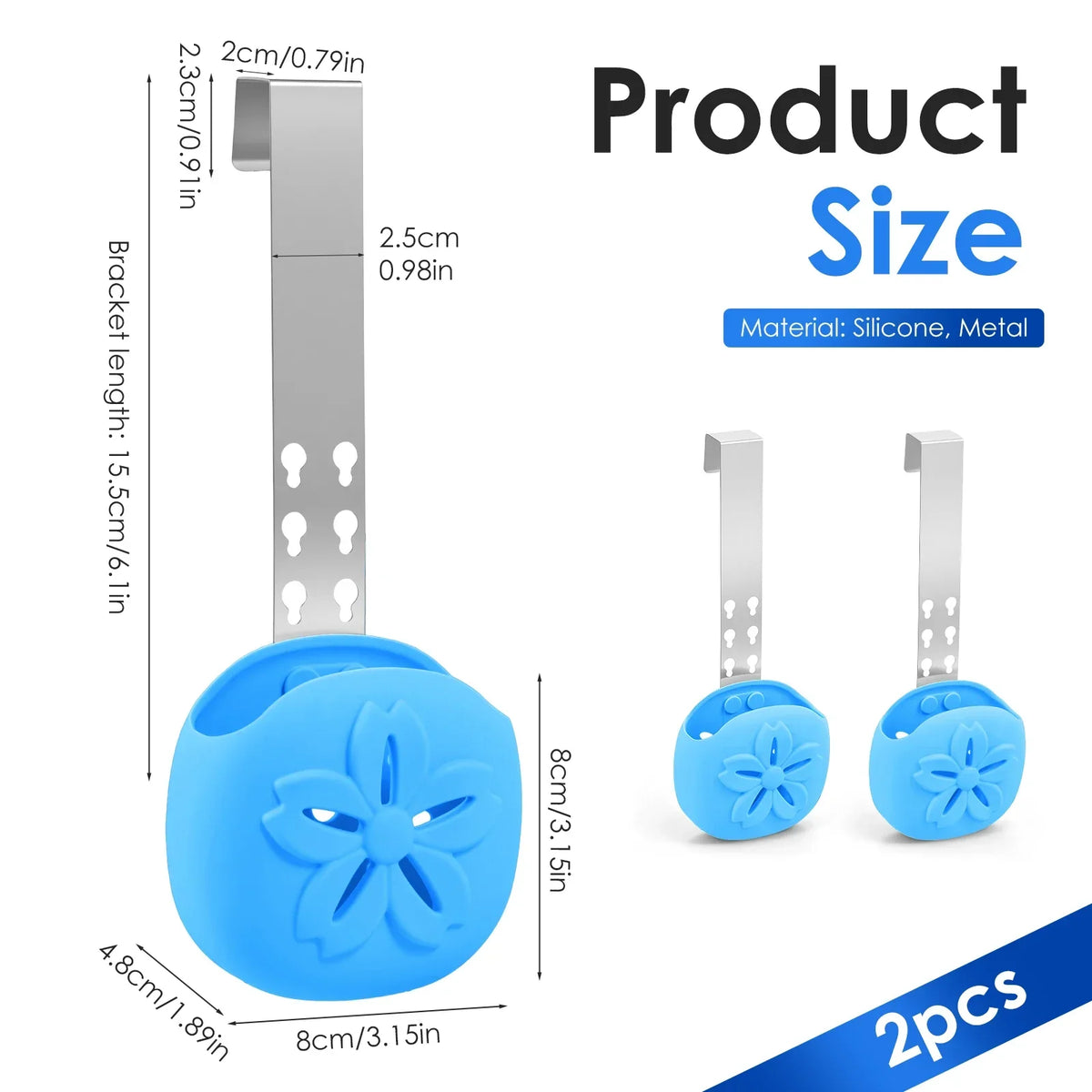 2-Pack Adjustable Toilet Tank Tablet Holder – Metal Bracket