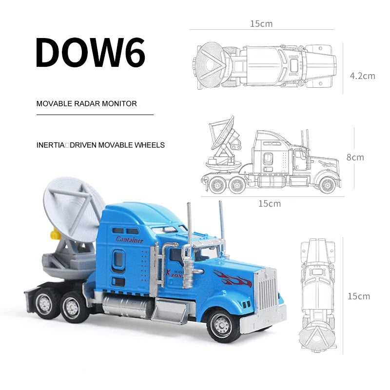 DOW6 Doppler Radar Storm Chaser Truck Toy – 15cm Friction Model