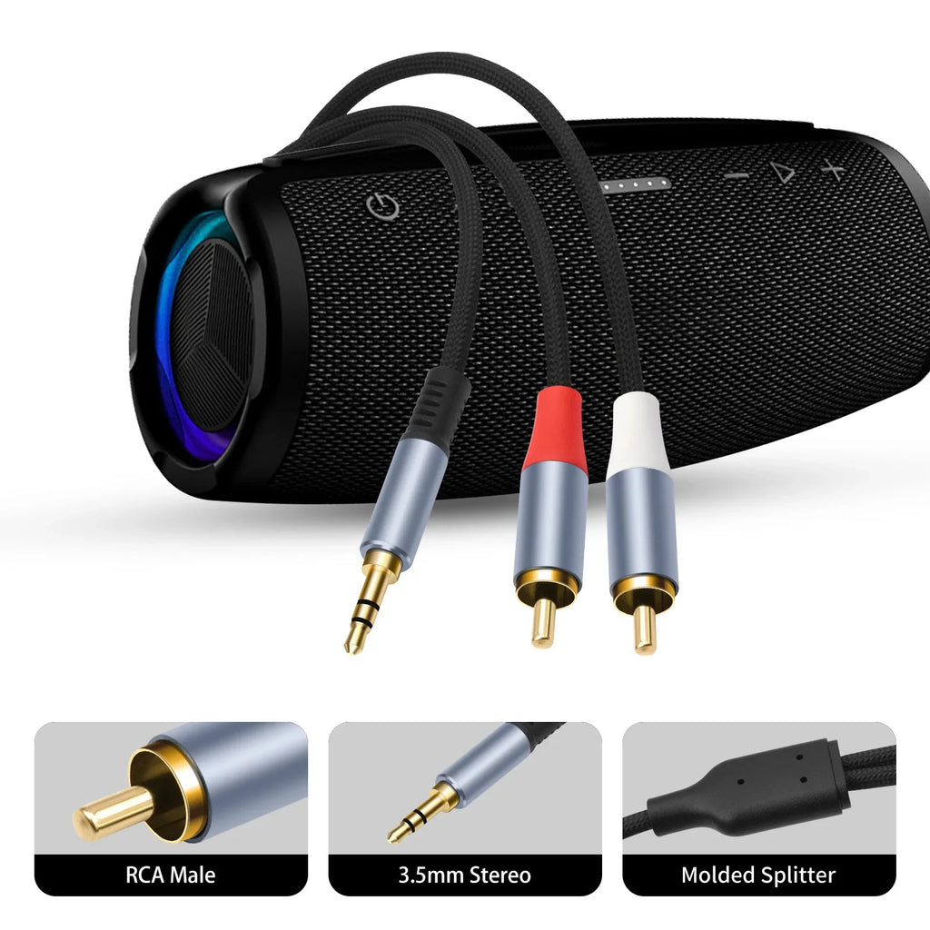 3.5mm to 2-RCA Audio Splitter Cable | AUX to RCA Stereo