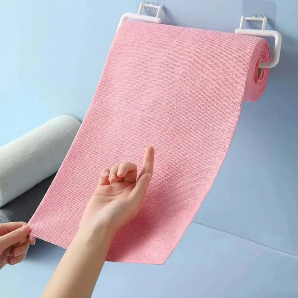 Reusable Microfiber Kitchen Towels Roll – 20 Washable Wipes