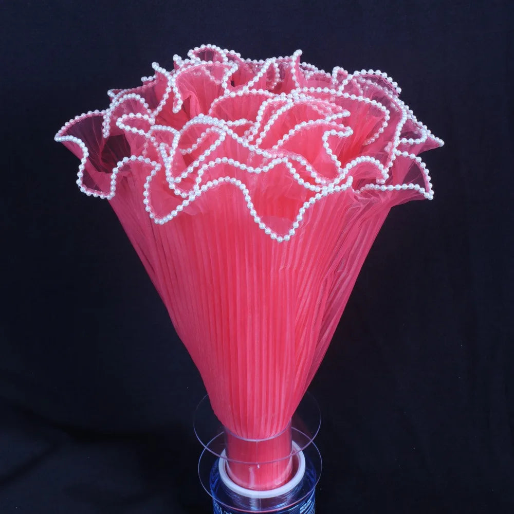 Pearl Wave Mesh Flower Bouquet Wrapping Yarn 28cm x 4 Yards