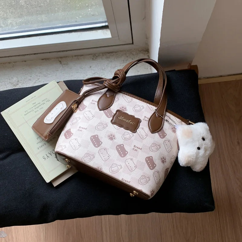 Women's PU Leather Bucket Bag – Casual Shoulder Handbag