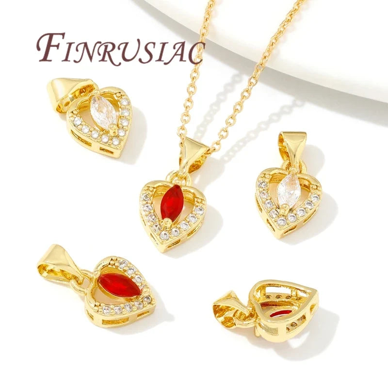 18K Gold Plated Zircon Charms – Sun Heart Star Pendants DIY