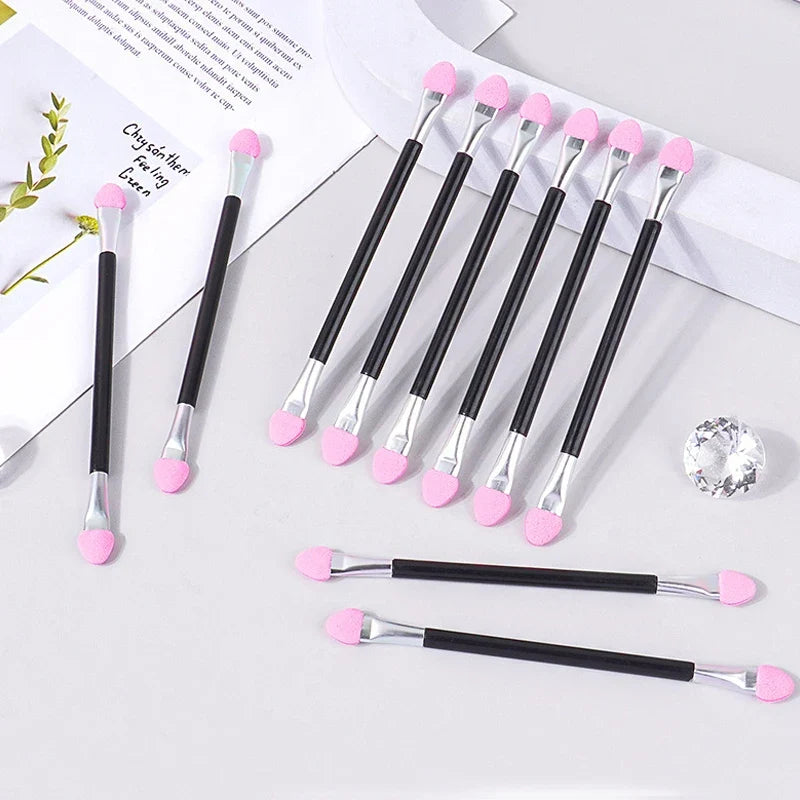 10PCS Double-Ended Sponge Eyeshadow Sticks – Multi-Color Set