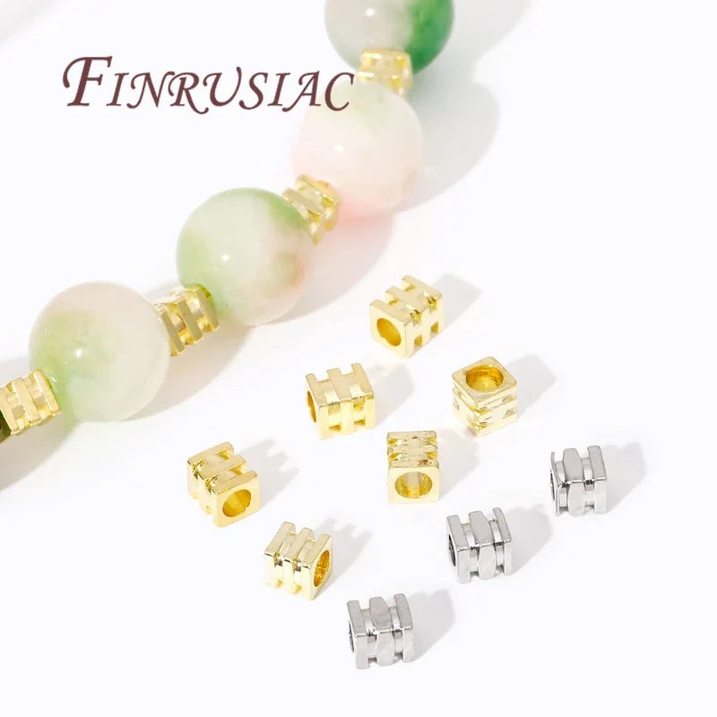 3x3mm 18K Gold Plated Brass Cube Spacer Beads | DIY Jewelry