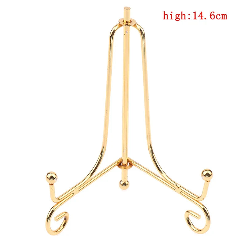 Gold Iron Display Stand Easel for Photos, Plates & Books