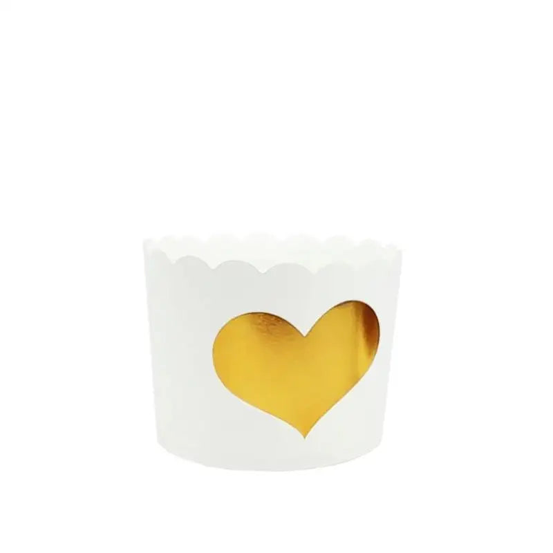 50 Pcs Gold Foil Cupcake Liners – Non-Stick Greaseproof Muffin Cups