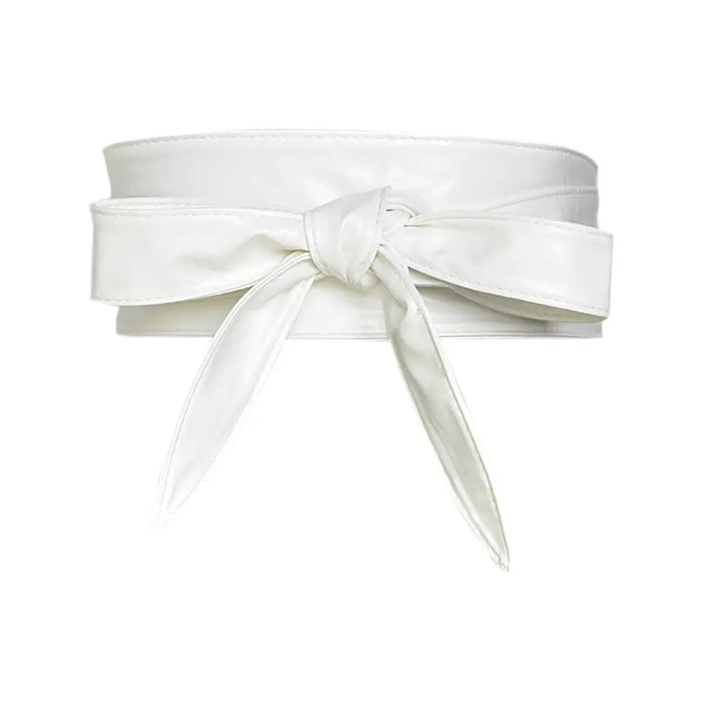 Women's Wide Bowknot Belt – PU Leather Lace-Up Waist Cincher