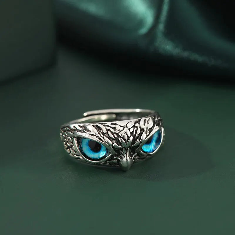 Vintage Adjustable Owl Ring – Unisex Hip Hop Zinc Alloy