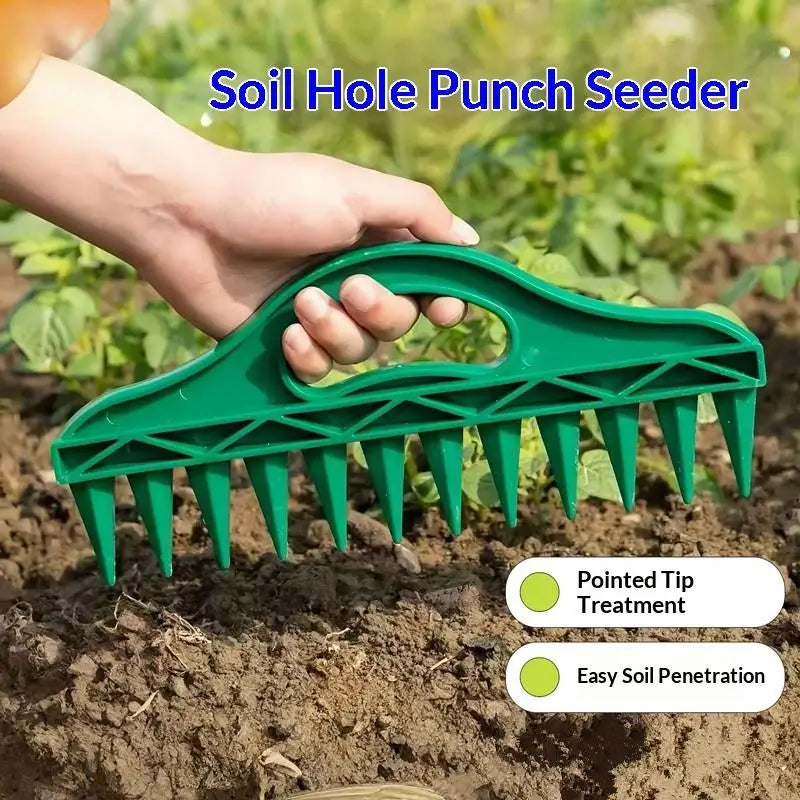 Manual Seed Spreader & Soil Dibbler – 12-Hole Garden Tool