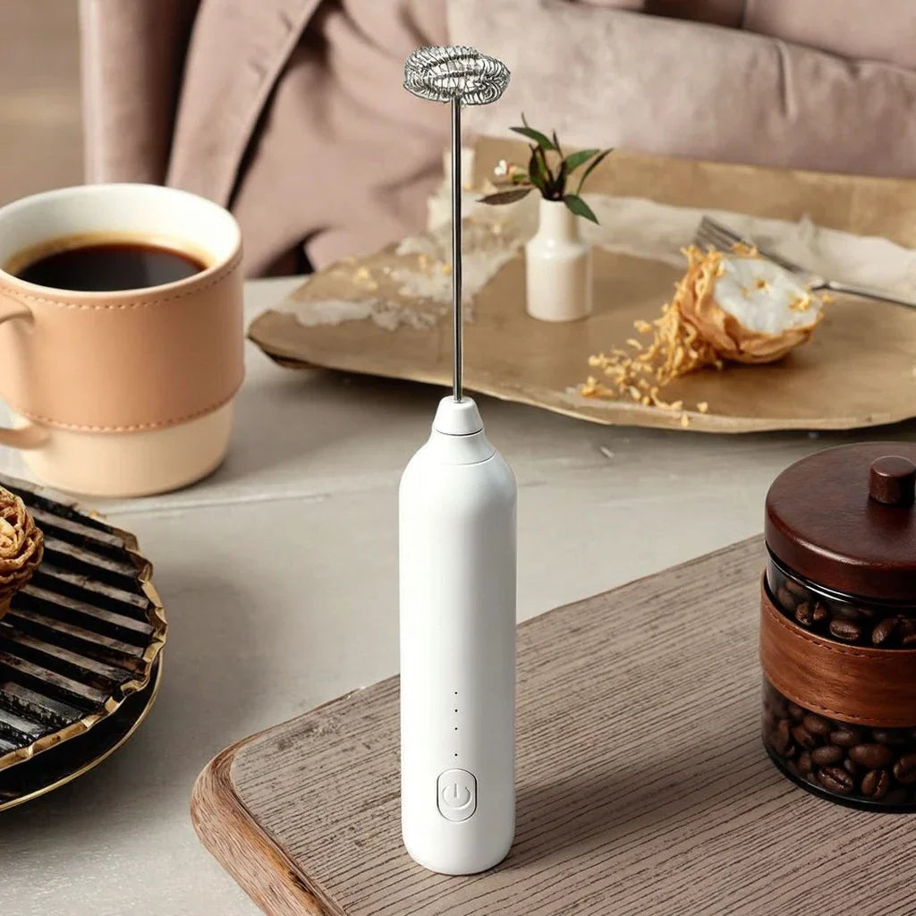 USB Rechargeable Electric Milk Frother & Coffee Whisk Mixer