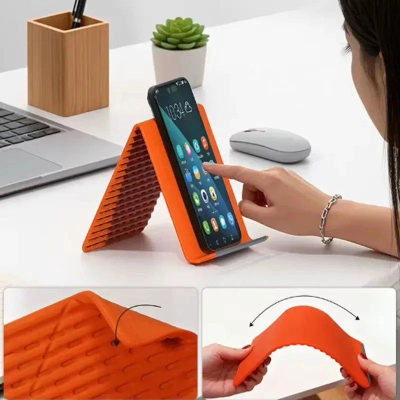 Flexible Foldable Silicone Phone & Tablet Stand | Multi-Angle