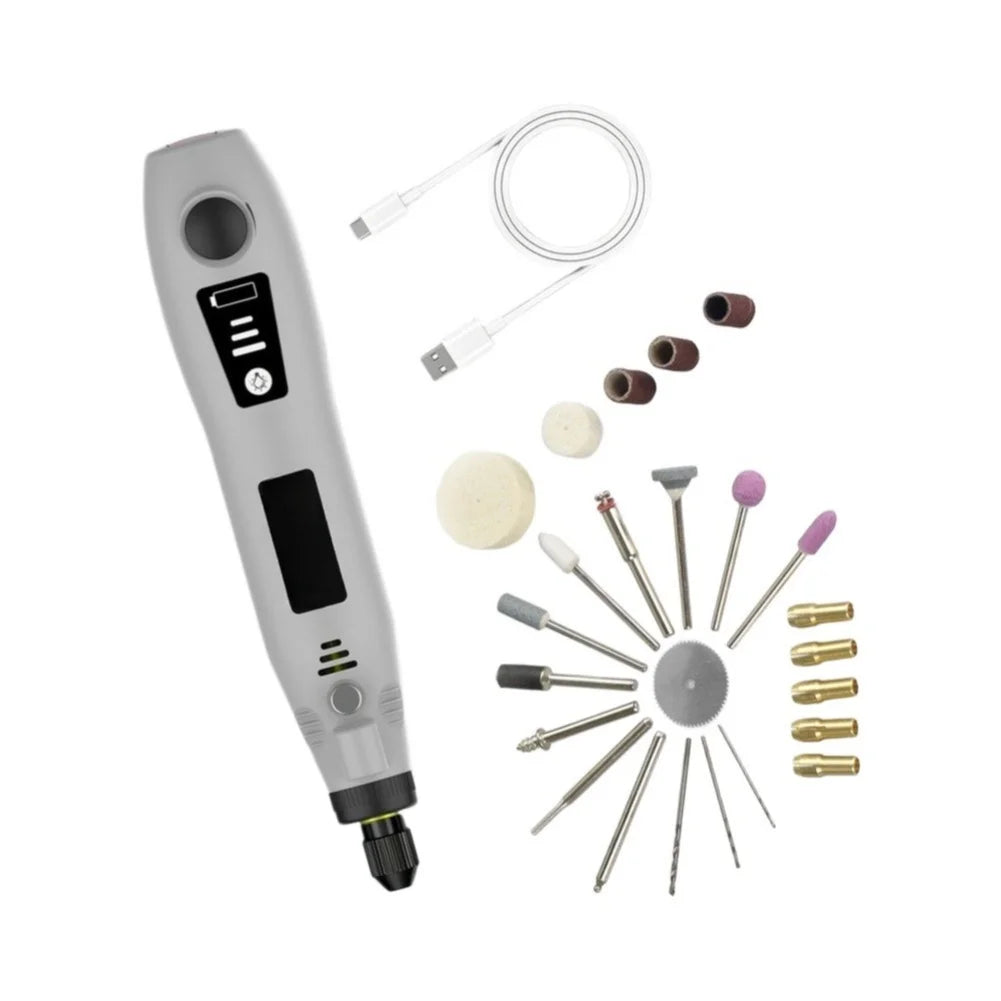 DAZZLEEX Cordless USB Rotary Tool 3-Speed Grinder & Carver Kit