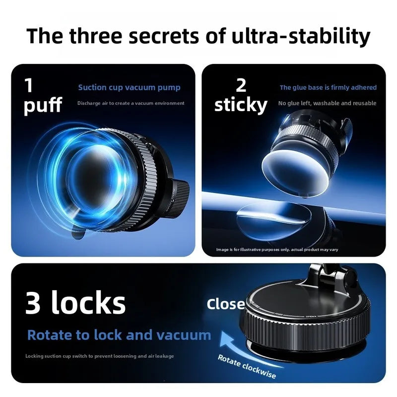 Rotatable Folding MagSafe Car Phone Mount – Suction Cup