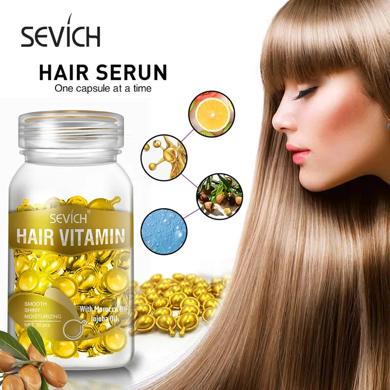 Sevich Hair Vitamin Capsules – Keratin & Moroccan Oil Serum