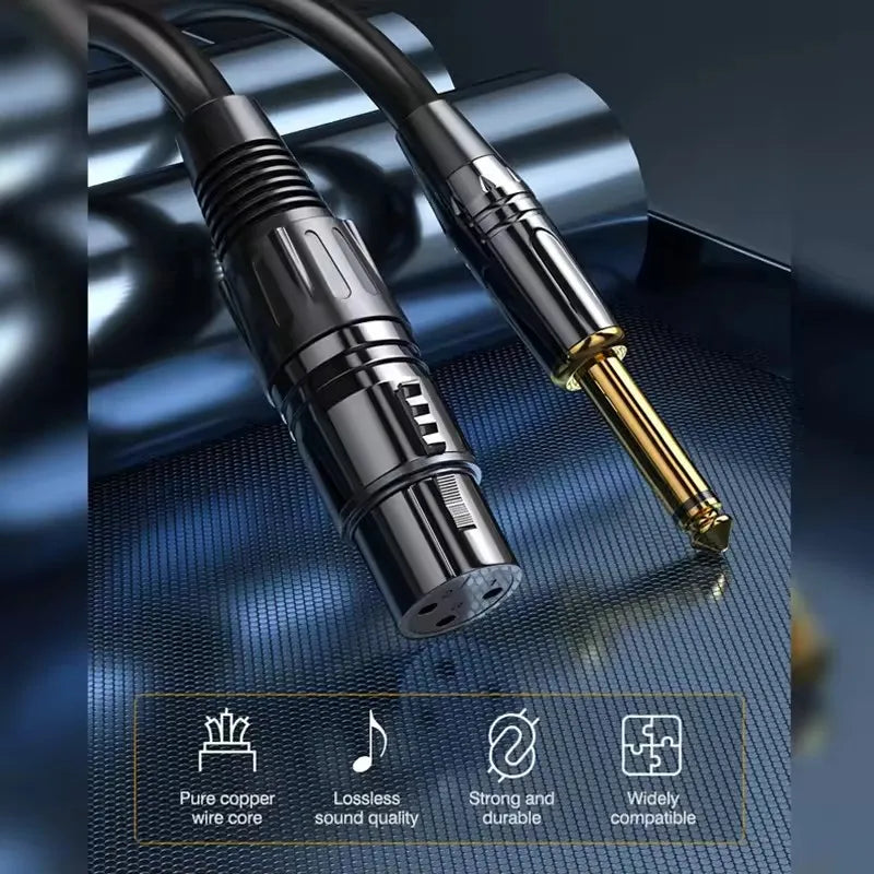 6.35mm 1/4" TS to XLR Instrument Cable | Guitar Patch Cord
